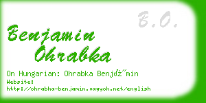benjamin ohrabka business card